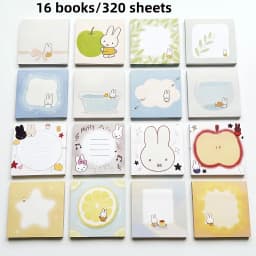 80/320 Sheets Miffy Sticky Notes Kawaii Multi-unctional Student Memo Office Message Notes High Appearance Sticker Gifts