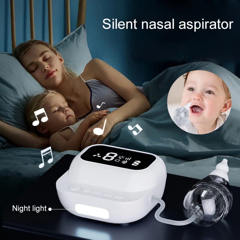 Electric Nose Cleaner with Music and Soft Glow Powerful Electric Nasal Aspirator Rechargeable Vacuum for Infants Nasal Aspirator