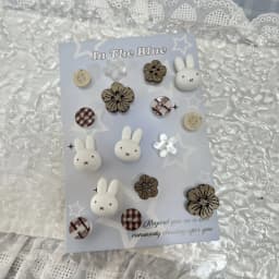 16Pcs/Set Miffy Rabbit Shoe Flower Kawaii Cartoon Detachable DIY Hole Shoe Accessories Gifts