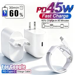 For Google Original 45W Charger USB Type C Fast Charger For Google Pixel 10A 9A 9 8 7 6 10 11 Pro XL Fold PD Charging Data Cable