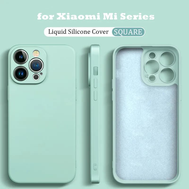 Luxury Square Liquid Silicone Phone Case For Xiaomi 17 Pro Max 15 Ultra 15T 14 11 12 13 Lite 11T 12T 13T Pro Soft Cover Shell