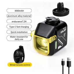 1200Lumen Bicycle Light Aluminum Alloy 4000Mah Type-C Charging Bicycle Headlight With Dustproof Lampshade Bicycle Front Light