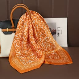 Luxury Print Satin Silk Square Scarf for Women Shawl Hijab Neckerchief Female Hair Ribbon Headband Fashion Wrap Bandana 2023 New