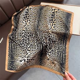 Luxury Print Satin Silk Square Scarf for Women Shawl Hijab Neckerchief Female Hair Ribbon Headband Fashion Wrap Bandana 2023 New