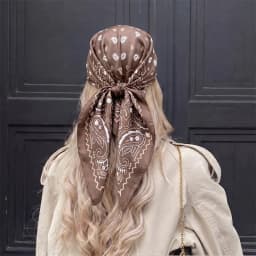 Luxury Print Satin Silk Square Scarf for Women Shawl Hijab Neckerchief Female Hair Ribbon Headband Fashion Wrap Bandana 2023 New