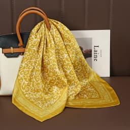 Luxury Print Satin Silk Square Scarf for Women Shawl Hijab Neckerchief Female Hair Ribbon Headband Fashion Wrap Bandana 2023 New