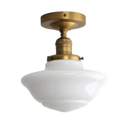 Phansthy Vintage Flush Mounted Ceiling Lighting with Milk White Glass Shade, for Hallway Foyer Loft Living Room Bedroom