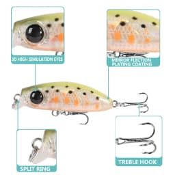 1pcs mini Minnow Fishing Lures Wobblers 3.5cm 2.7g slowly Sinking Trout Artificial Hard Bait Bass Crankbait Carp Fishing tackle