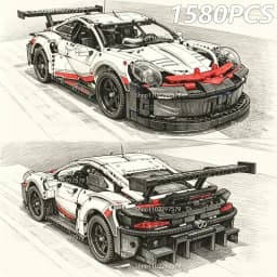 Technical 1580PCS 1:8 Scale Race Car Mechanical Group Kits MOC Collectible Assembly Car Model Craft Home Decor Birthday Gift Toy