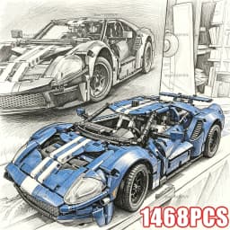 1468Pcs 1:8 Scale Supercar Model Building Blocks Kit DIY Assembly Racing Vehicle Bricks Toy For Adults Birthday Collection Gifts