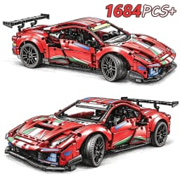1684PCS 1:8 Scale Sports Racing Car Building Blocks Model Kit DIY Collectible Vehicle Toy for Home Office Display Birthday Gifts