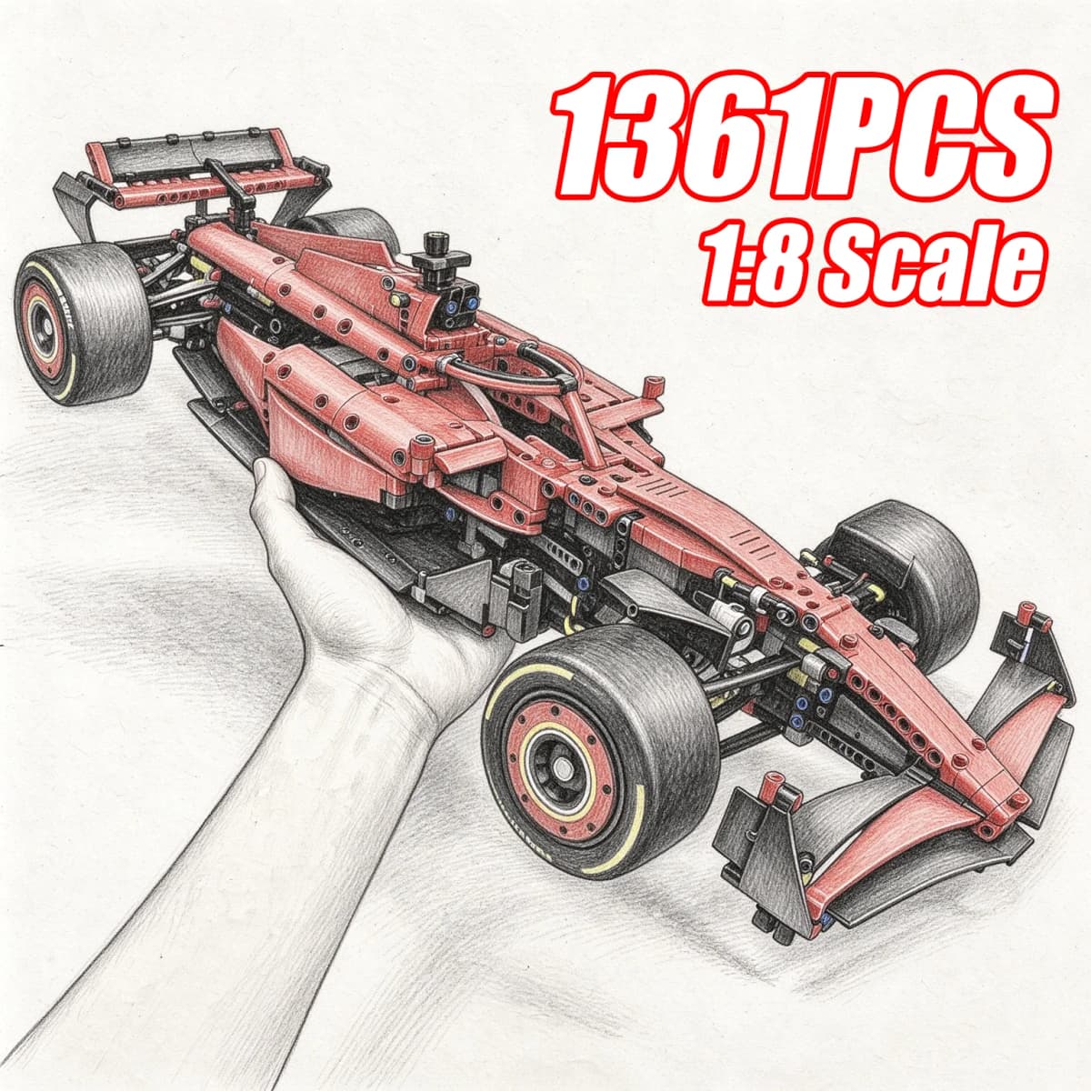 Technical 1361/1639PCS 1:8 Scale SF24 RB20 Racing Car MOC Replica Exclusive DIY Assembly Advanced Construction Kit Birthday Gift