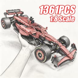 Technical 1361/1639PCS 1:8 Scale SF24 RB20 Racing Car MOC Replica Exclusive DIY Assembly Advanced Construction Kit Birthday Gift