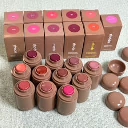 RHODE Cheek Blush Cream Blusher Stick Lip Gloss Phone Case For iPhone 15 16 17 Ribbon SALTY TAN Raspberry Espresso Lipstick INS