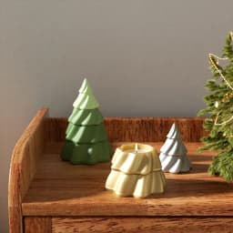 Christmas Candle Jar Silicone Mold Concrete Stacking Xmas Tree Gypsum and Jesmonite Mould Christmas Home Decoration