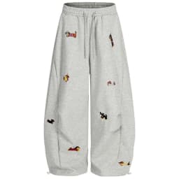 Embroidery Sausage Dog Sweatpants Loose Casual Joggers Wide Leg Couple Streetwear Fun Fashion Comfortable Pants Baggy Sweatpants