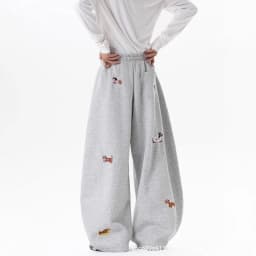 Embroidery Sausage Dog Sweatpants Loose Casual Joggers Wide Leg Couple Streetwear Fun Fashion Comfortable Pants Baggy Sweatpants
