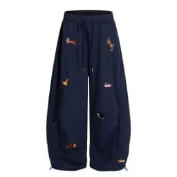 Embroidery Sausage Dog Sweatpants Loose Casual Joggers Wide Leg Couple Streetwear Fun Fashion Comfortable Pants Baggy Sweatpants