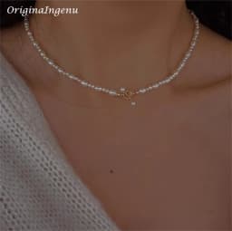 Natural Pearl Necklace 14K Gold Filled Handmade Pendants Vintage Jewelry Tarnish Resistant  Jewelry for Women
