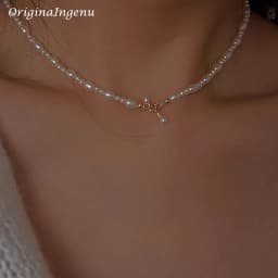 Natural Pearl Necklace 14K Gold Filled Handmade Pendants Vintage Jewelry Tarnish Resistant  Jewelry for Women