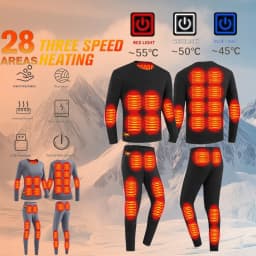 Men's Heated Thermal Underwear Set Women Winter Outdoor Sports Underwear 28 Heating Areas Heated Shirt Pant USB Electric Heating