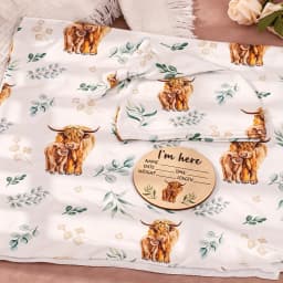 Ylsteed Newborn Photography Cow Swaddle Blanket With Knot Hat Set Soft Infant Photography Wrap Baby Shower Birth Announcement-HD