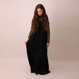 Teen's Girls Sleeveless Maxi Dress Black Velour And Ribbed Mock Neck Top Comfortable Fit Casual Maxi Dress Sizes XS-3XL
