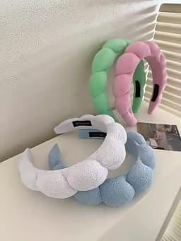 2024 Fashion Sponge Headband for Women Girls Puffy Hair Band Makeup Bubble Retro Terry Cloth Headbands Hair Accessories Headwear