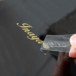 50PCS Metal Transfer Sticker 3D Custom Logo Name Self-Adhesive With Any Text Gold and Silver for Easy Tearing
