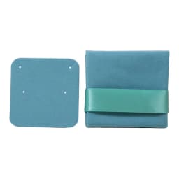 New Velvet Jewelry Storage Bag Knitted Fabric Flip Ribbon for Earrings Necklace Square Socket Gifts Thicken Packaging Wholesale