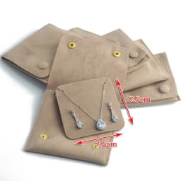 New Velvet Jewelry Storage Bag Knitted Fabric Flip Ribbon for Earrings Necklace Square Socket Gifts Thicken Packaging Wholesale