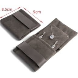 New Velvet Jewelry Storage Bag Knitted Fabric Flip Ribbon for Earrings Necklace Square Socket Gifts Thicken Packaging Wholesale