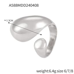 316L Stainless Steel Chunky Rings For Women 18K Gold Plated Waterproof Non Tarnish Women's Big Zircon Ring Luxury Woman Jewelry