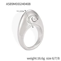 316L Stainless Steel Chunky Rings For Women 18K Gold Plated Waterproof Non Tarnish Women's Big Zircon Ring Luxury Woman Jewelry