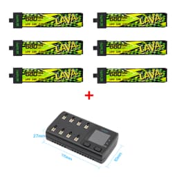 BETAFPV LAVA II 1S 680mAh Battery ForAir75, Meteor75 Pro Whoop Drone FPV For 6 Ports 1S Battery Charger & Adapter