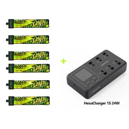 BETAFPV LAVA II 1S 680mAh Battery ForAir75, Meteor75 Pro Whoop Drone FPV For 6 Ports 1S Battery Charger & Adapter