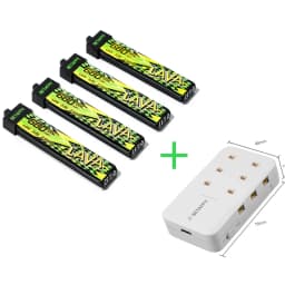 BETAFPV LAVA II 1S 680mAh Battery ForAir75, Meteor75 Pro Whoop Drone FPV For 6 Ports 1S Battery Charger & Adapter