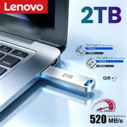 Lenovo Metal USB Adapter Flash Drive USB 3.0 256GB 512GB High Speed Metal Mini U Disk Pendrive 1TB 2TB Memory Stick