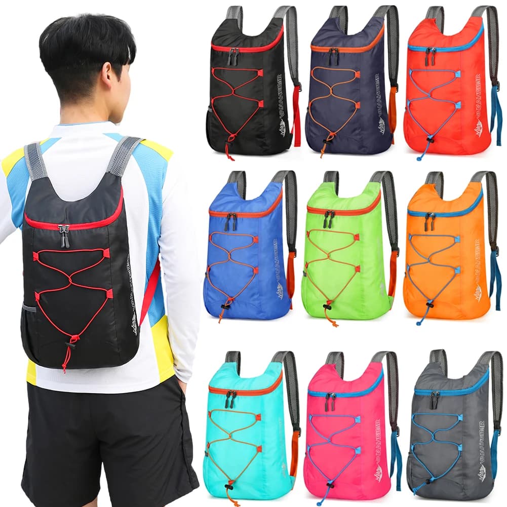 10L Foldable Portable Backpack Folding Outdoor Climbing Cycling Travel Knapsack Ultralight Camping Hiking Backpack for Men Women