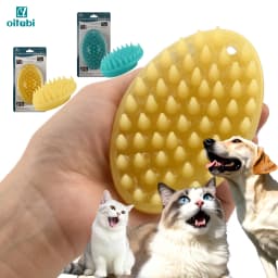 Oitabi Pet Soft Rubber Brush for Short Hair Dogs Cats, Shower Wash Curry Brush, Dog Hair Combing Back Massage for Short Hair Pet