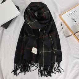 Plaid Long Scarf Winter Warm Cashmere Women Pashmina Foulard Bandana Scarves Female Luxury Hijab Tassel Shawl Wraps 2023 Pareo