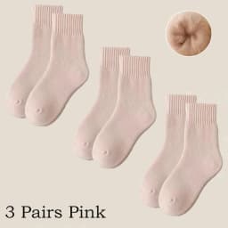 3 Pairs Winter Warm Cashmere Wool Socks Women Markron Thicken Snow Boot Socks Warm Plush Hairy Soft Mid Tube Floor Sleep Socks