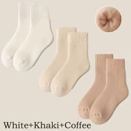 3 Pairs Winter Warm Cashmere Wool Socks Women Markron Thicken Snow Boot Socks Warm Plush Hairy Soft Mid Tube Floor Sleep Socks