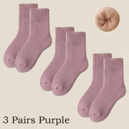 3 Pairs Winter Warm Cashmere Wool Socks Women Markron Thicken Snow Boot Socks Warm Plush Hairy Soft Mid Tube Floor Sleep Socks