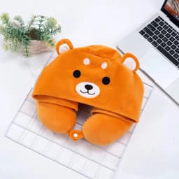 Women/Men U Shape Travel Pillow Cartoon Cute Hoodie Animals Neck Pillow Office Airplane New Neck Cushion For Sleep Outdoor