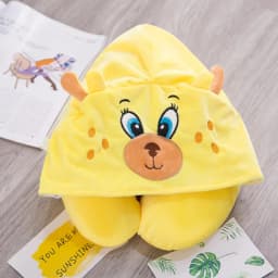 Women/Men U Shape Travel Pillow Cartoon Cute Hoodie Animals Neck Pillow Office Airplane New Neck Cushion For Sleep Outdoor