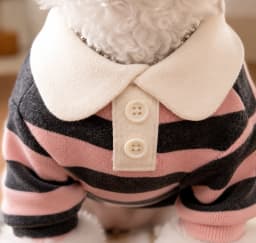 Striped Pet Dog Clothes POLO Shirt Preppy Lapel Puppy T-Shirt Soft Apparel for Small Dogs Yorkie Bichon Poodle Pomeranian Cat