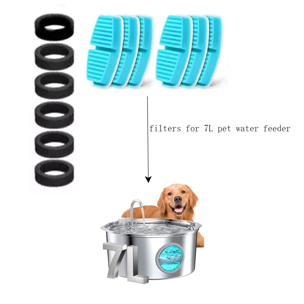 6/12pcs Automatic Water Dispenser Special Filters for 7L Pet Water Feeder Activated Carbon Pet Fountain Filters Set(No Fountain)