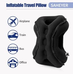 Inflatable Travel Pillows for Airplanes, Blow Up Travel Pillow for Train Office Car with Chin and Neck Support for Sleep Support