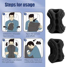 Inflatable Travel Pillows for Airplanes, Blow Up Travel Pillow for Train Office Car with Chin and Neck Support for Sleep Support